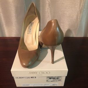 Brown leather jimmy choo heels